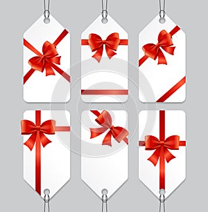 Sale or Present Bow Labels Set. Vector