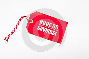 Sale price reduction tag for discounts