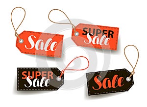 Sale, price tag. Shopping, trade, cheap label. Lettering vector illustration