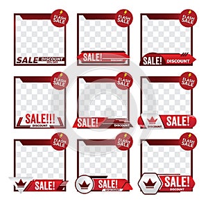 Sale product frame promotion tag design for marketing