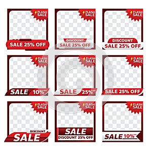 Sale product frame promotion tag design for marketing