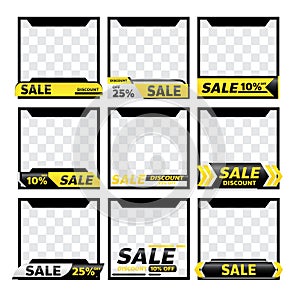 Sale product frame promotion tag design for marketing