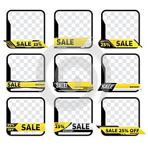 Sale product frame promotion tag design for marketing