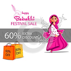 Sale and Promotion advertisement background for Punjabi New Year festival Vaisakhi celebrated in Punjab India