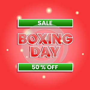 sale promotion design for boxing day. simple and modern design with text and red background