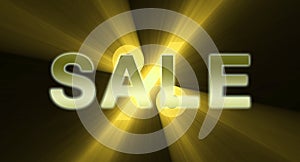 Sale promotion golden shine light flare