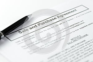 Sale and purchase agreement photo