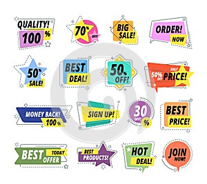 Sale quality badges. Assured label badge. Promo sticker exclusive premium best price delivery button. Seller offer big photo