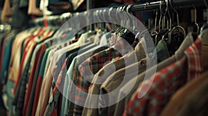 Sale racks are filled to the brim with clothing and accessories with prices slashed to attract thrifty shoppers photo