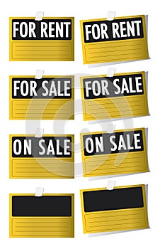 For sale and for rent signs