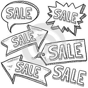 Sale retail tags and labels