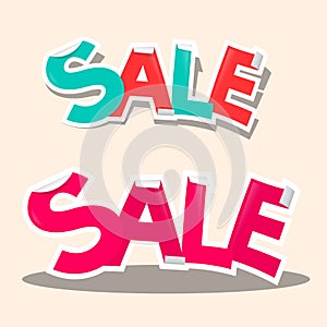 Sale Retro Vector Stickers