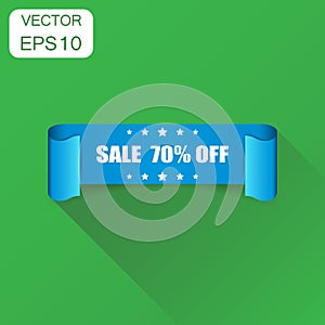 Sale 70% ribbon icon. Business concept sale 70 percent sticker