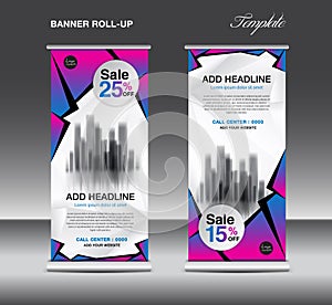 Sale Roll up banner template vector, advertisement, x-banner, poster, pull up design, display, layout, business flyer