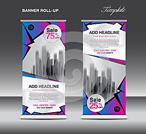 Sale Roll up banner template vector, advertisement, x-banner, poster, pull up design, display, layout, business flyer