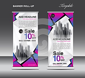 Sale Roll up banner template vector, advertisement, x-banner, poster, pull up design, display, layout, business flyer