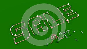 SALE - Rope Outlined to Pins Wording on Green Board