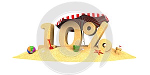 Sale season - 10% - the digits of sand