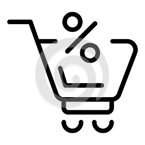 Sale shop cart icon outline vector. Online store