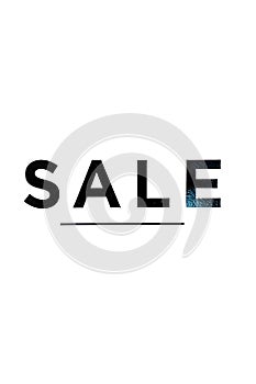 Sale sign - black on white. Free space for writing text. Season sale, black friday and shopping concept.