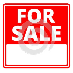 For sale sign with blank copy space