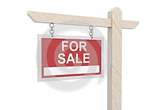 For sale sign board hanging