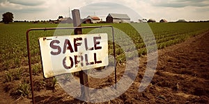 A for sale sign on a family farm demonstrating the struggles faced by small-scale agriculture, concept of Rural