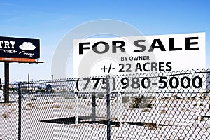 For sale sign grounds in the South Strip in Las Vegas