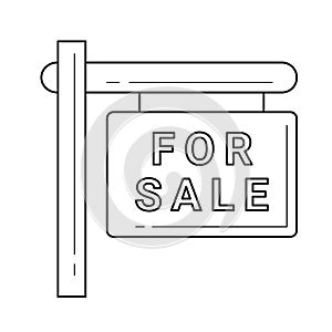 For sale sign line icon.