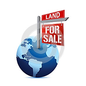 For sale sign on planet Earth illustration