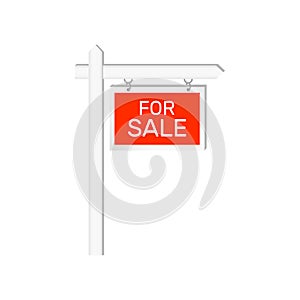 For sale sign. Real estate icon isolated
