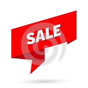 Sale sign. Sale paper origami speech bubble