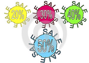 Sale Sign - Save Money Vector Discount Labels