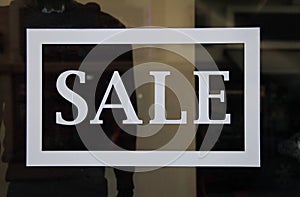 Sale sign on the shop window