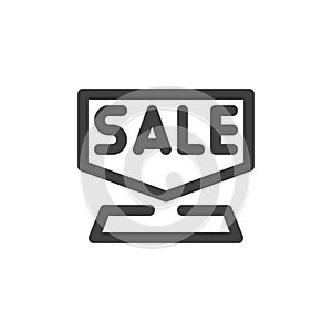 Sale signboard line icon