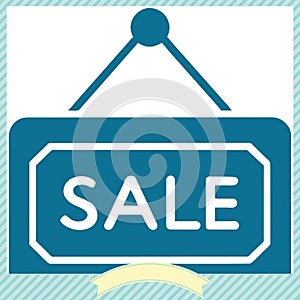 Sale signboard vector icon.