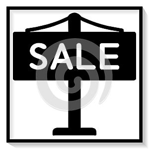 Sale signboard vector icon.