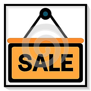 Sale signboard vector icon.