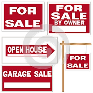 For sale signs collection