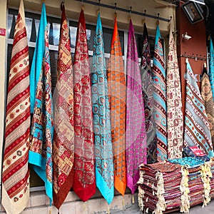 Sale of silk scarves