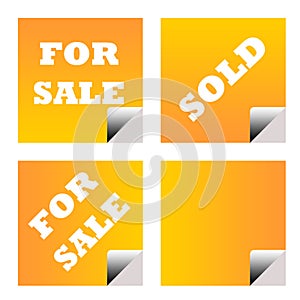For sale sold business labels