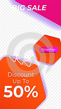 Sale special offer discount social media stories template. Dynamic modern sale banners for social media stories sale, web page,