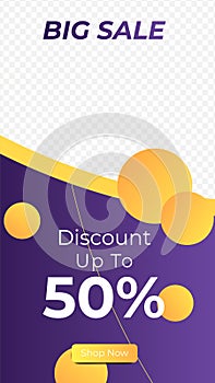 Sale special offer discount social media stories template. Dynamic modern sale banners for social media stories sale, web page,