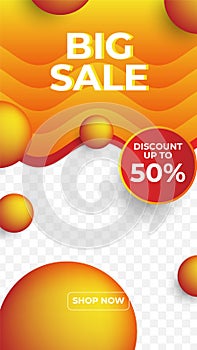 Sale special offer discount social media stories template. Dynamic modern sale banners for social media stories sale, web page,