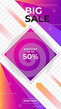 Sale special offer discount social media stories template. Dynamic modern sale banners for social media stories sale, web page,