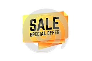 Sale special offer origami speech bubble.