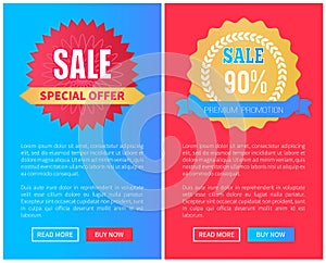Sale Special Offer Premium Promotion Round Labels