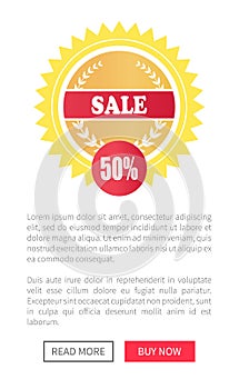 Sale Special Offer Round Labels on Web Posters Set