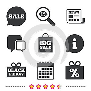 Sale speech bubble icon. Black friday symbol.