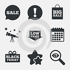 Sale speech bubble icon. Black friday symbol.